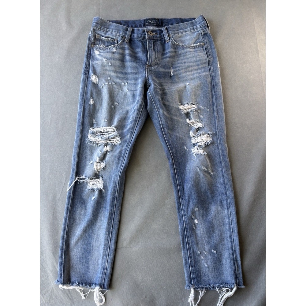 Lucky‎ Brand Jeans Women 4/27 Distressed Blue Denim Slim Boyfriend 5 Pocket